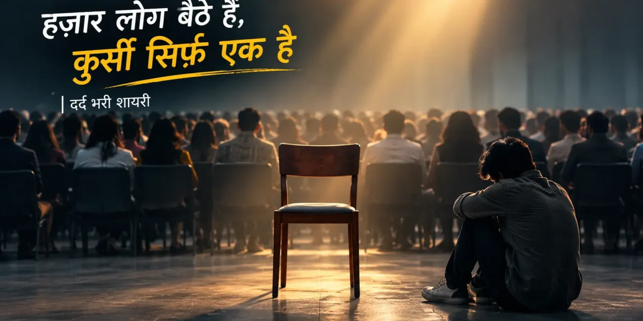 हज़ार लोग बैठे हैं, कुर्सी सिर्फ़ एक है | दर्द भरी शायरी